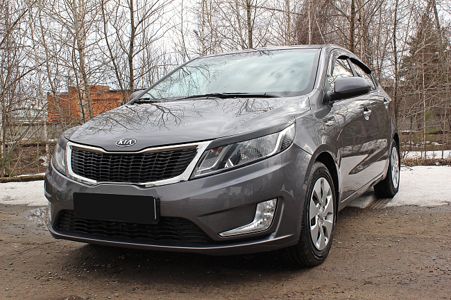 картинка Kia Rio III 2011—2015 Накладки на передние фары (реснички) компл.-2 шт. магазин  StreetTuning 