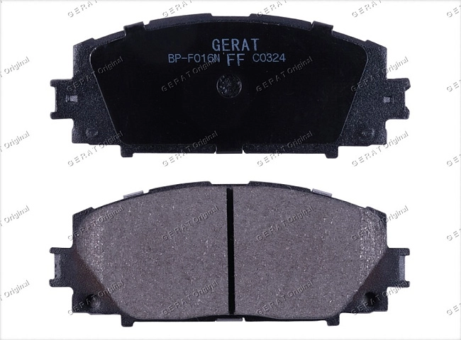 картинка Передние тормозные колодки Gerat BP-F016N (Lexus CT200/ 
Toyota Belta, Corolla, Premio, Prius, Vios, Vitz, Yaris) магазин  StreetTuning 