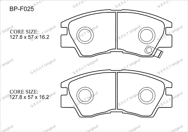 картинка Передние тормозные колодки Gerat BP-F025 (Hyundai Galloper/
Mitsubishi Delica,
L300, Montero, Pajero) магазин  StreetTuning 