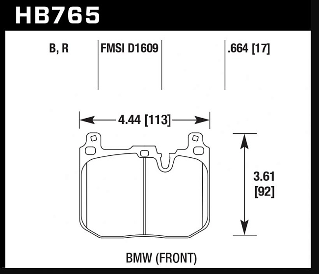 картинка Колодки тормозные HB765R.664 HAWK Street Race; перед BMW M4 F82, F32; M3 F80 F30; F20 F22 F87 M-Perf магазин  StreetTuning 