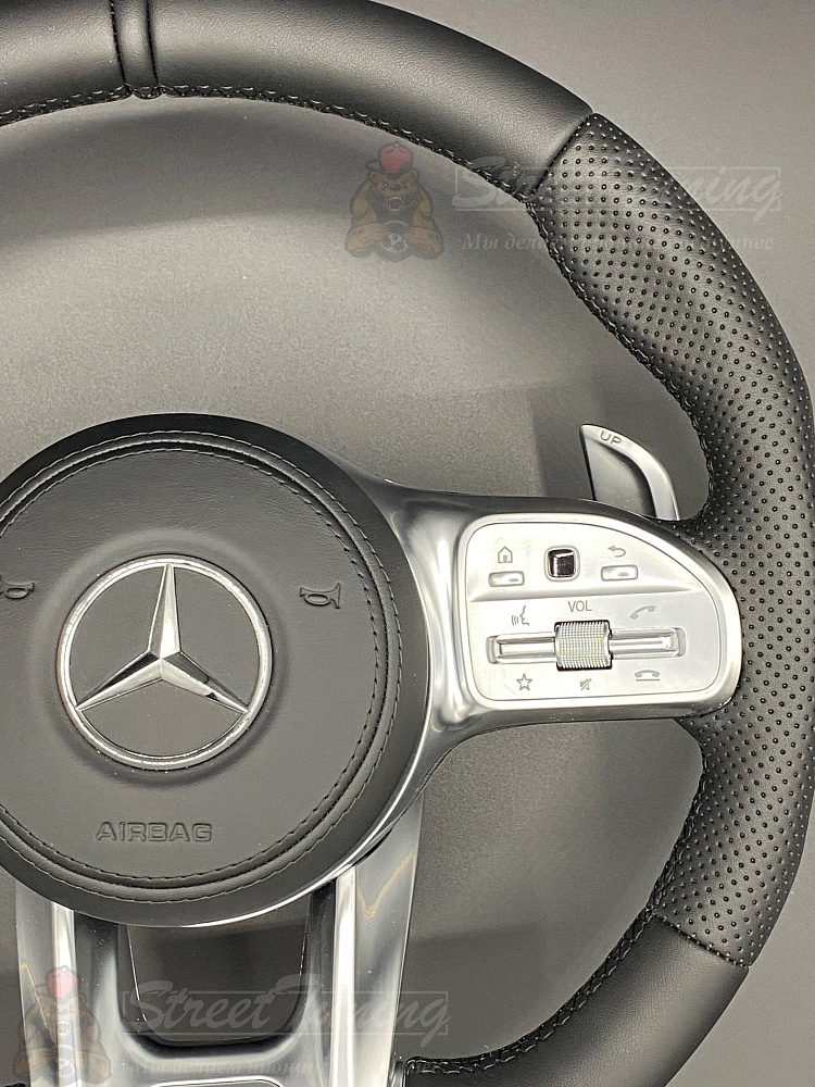 картинка Руль Mercedes AMG GLE/GLS с подушкой, эко-кожа, без подогрева от магазина  StreetTuning
