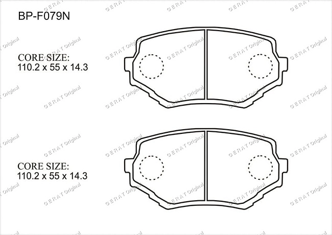 картинка Передние тормозные колодки Gerat BP-F079N (Mitsubishi Escudo, Grand Vitara, Grand Vitara. XL7, Vitara) магазин  StreetTuning 