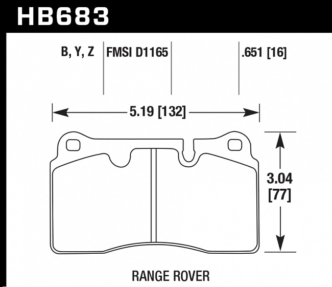 картинка Колодки тормозные HB683B.651 HAWK HPS Range Rover Sport/Supercharged Brembo 2005-2013 магазин  StreetTuning 