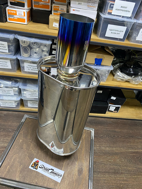 картинка Прямоточная банка HKS Style серии Jasma,(бочка) 63 x 89 мм, L-570 мм магазин  StreetTuning 