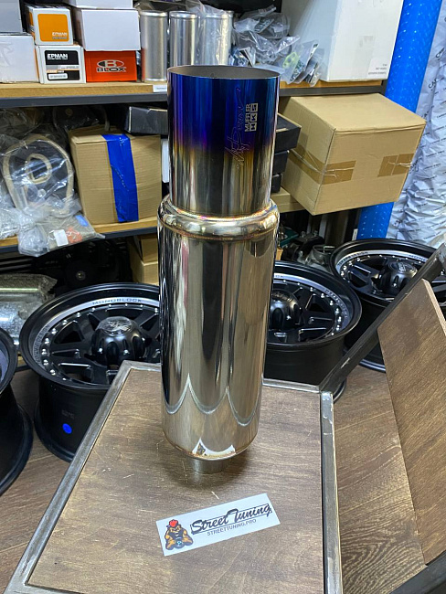 картинка Прямоточная банка HKS Style серии Jasma,D-63x102 мм с напылением магазин  StreetTuning 