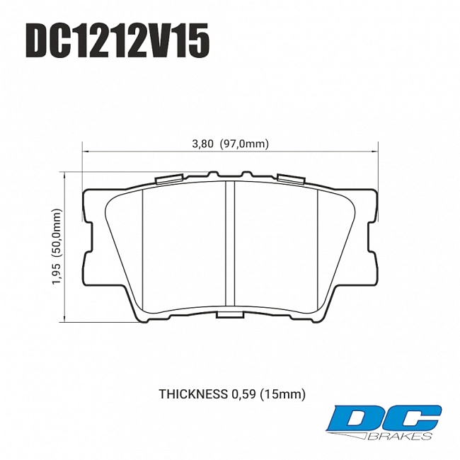 картинка Колодки тормозные DC1212V15 DC brakes Street STR.S, задние TOYOTA CAMRY 2007-> / RAV 4 2005-> магазин  StreetTuning 