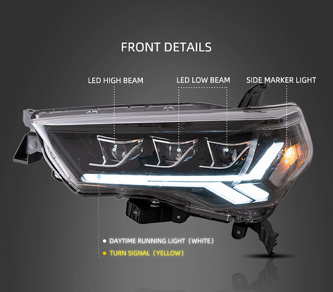 картинка Передние фары для Toyota 4 Runner c 2014 по 2021г магазин  StreetTuning 