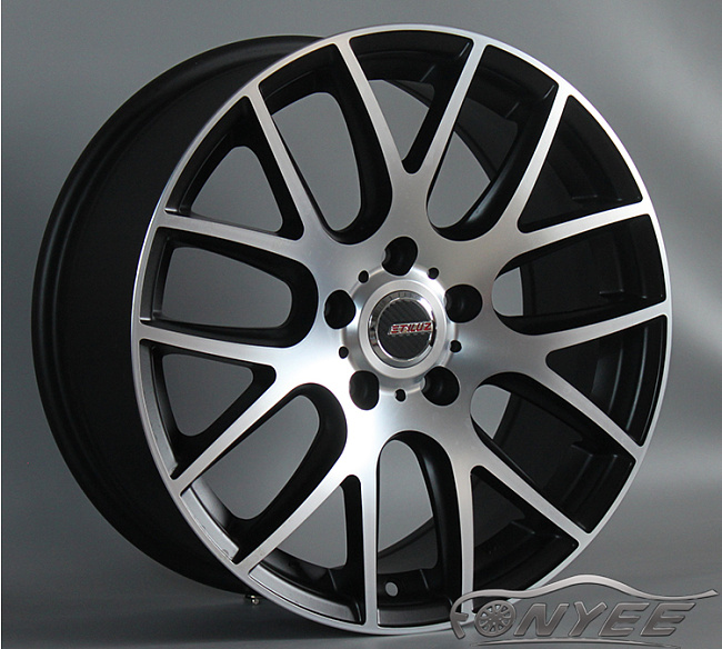 картинка Новые диски Styluz M537 R17 5х114,3 ET43 J7,5 черный мат + серебро магазин  StreetTuning 