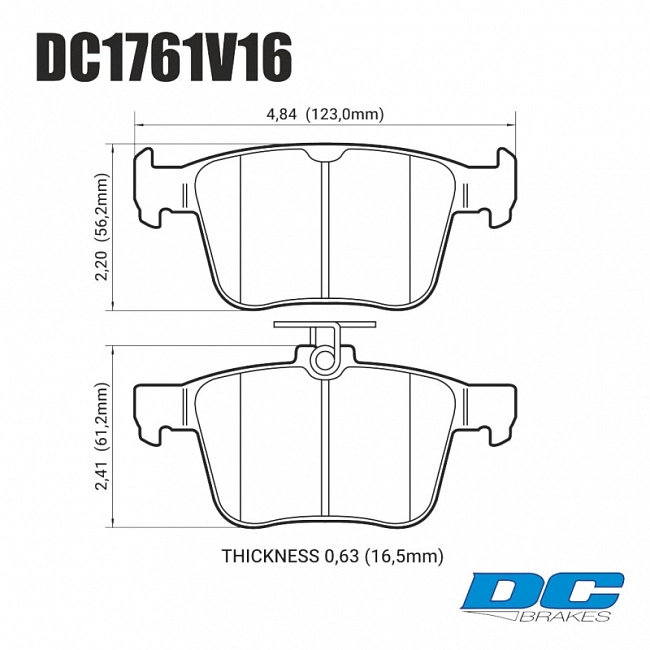 картинка Колодки тормозные DC1761V16 DC brakes Street STR.S, задние A3 8V; TT 8S; GOLF 7; PASSAT 3G; магазин  StreetTuning 