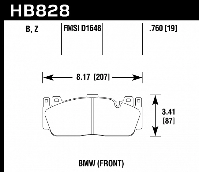 картинка Колодки тормозные HB828B.760 HAWK HPS 5.0 BMW BMW M5 F10; M6 F13; передние магазин  StreetTuning 