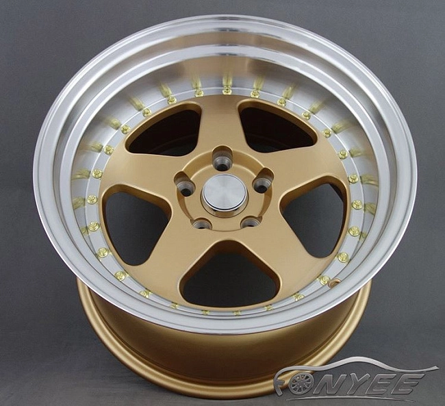 картинка Новые диски Rotiform R17 4x100-4x114,3 ET10 J10 золото + полированная полка магазин  StreetTuning 