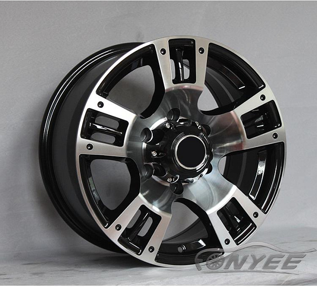 картинка Новые диски Powcan модель 11 R16 6X139,7 ET15 J8 черный глянец + серебро магазин  StreetTuning 