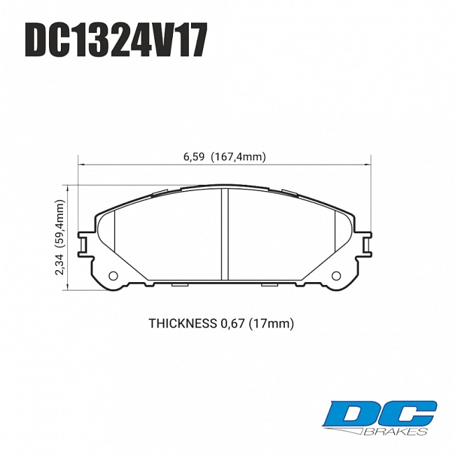 картинка Колодки тормозные DC1324V17 DC brakes Street STR.S, перед Lexus RX350 2010-> ; HIGHLANDER 2010-> магазин  StreetTuning 
