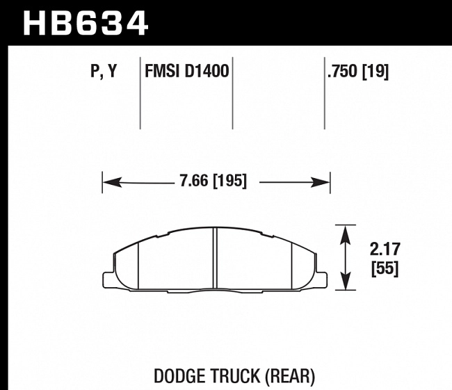 картинка Колодки тормозные HB634P.750 HAWK SuperDuty задн. Dodge RAM 2500 магазин  StreetTuning 