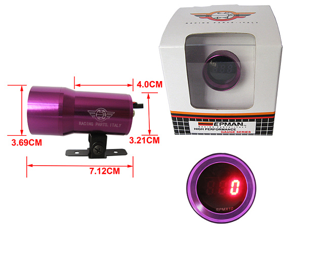картинка Датчик тахометр Epman 37 мм , фиолетовый магазин  StreetTuning 