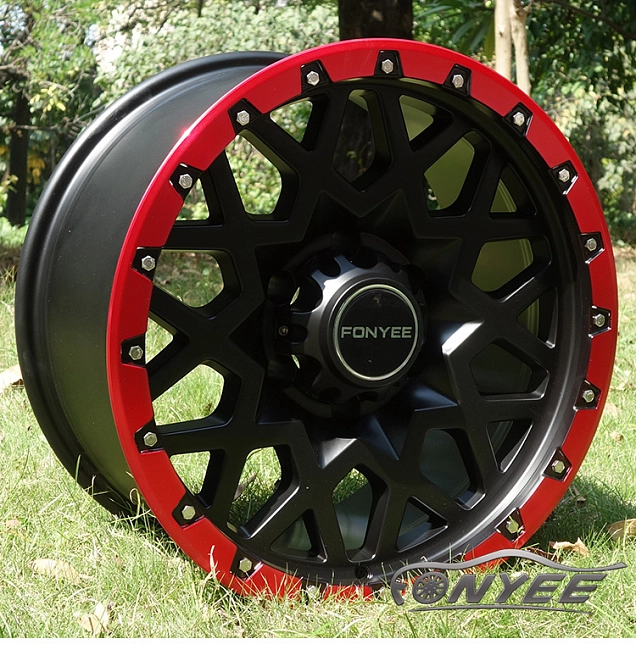 картинка Новые диски Black Rhino Sprocket R17 6X139,7 ET-25 J8,5 черный + красный магазин  StreetTuning 