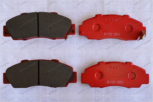 картинка Передние тормозные колодки Gerat BP-F039 (Honda Accord,Civic, 
CR-V, HR-V, Integra, 
Legend, Odyssey, 
Prelude, Saber, 
Shuttle, SM-X, 
Stepwgn, Torneo) магазин  StreetTuning 