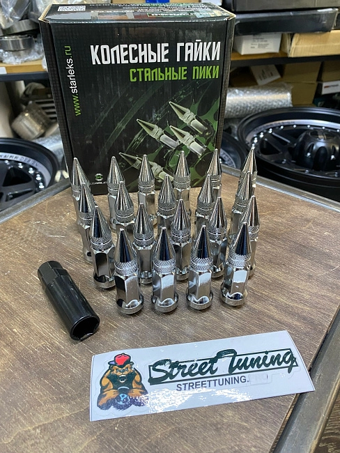 картинка Комплект гаек пики (пули) Starleks, 12х1.25 , цвет хром, 20 шт. магазин  StreetTuning 