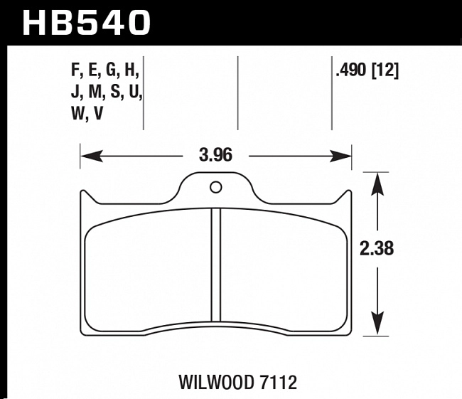 картинка Колодки тормозные HB540F.490 HAWK HPS WILWOOD 7112 магазин  StreetTuning 