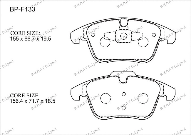 картинка Передние тормозные колодки Gerat BP-F133 (Ford Galaxy, Mondeo, S-MAX/ 
Land Rover Evoque/ Freelander/
Volvo S80, V70) магазин  StreetTuning 
