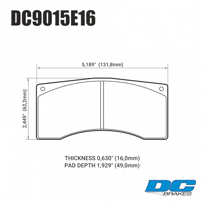 картинка Колодки тормозные DC9015E16 DC Brakes RT.2 Alcon, Wilwood, Brembo, JBT FB4P1 магазин  StreetTuning 