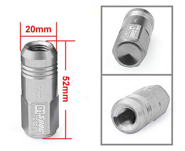 картинка Комплект гаек D1 Spec 52 мм закрытые, серебряные М12 х 1.5 магазин  StreetTuning 