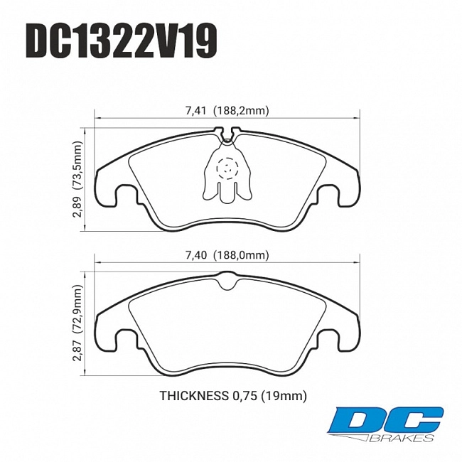 картинка Колодки тормозные DC1322V19 DC Brakes Street STR.S, передние AUDI A4 8K (B8); A5 8T; Q5 магазин  StreetTuning 