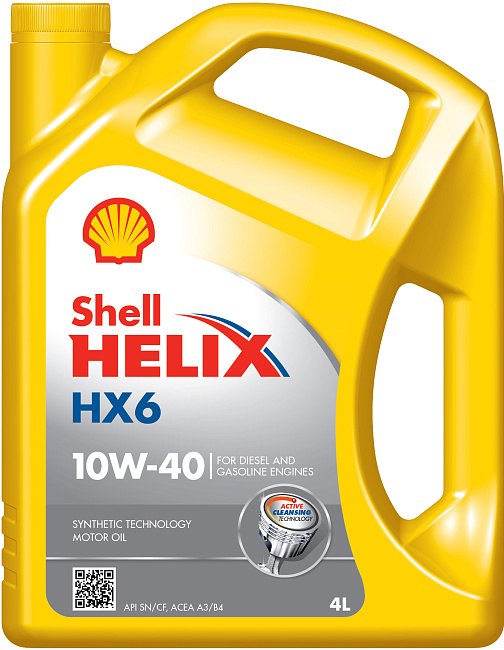 картинка Полусинтетическое моторное масло Shell Helix HX6 10W-40 - 4 л магазин  StreetTuning 