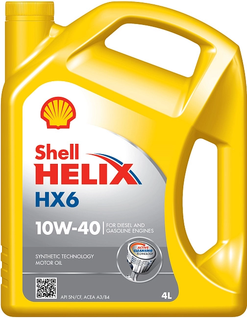 картинка Полусинтетическое моторное масло Shell Helix HX6 10W-40 - 4 л магазин  StreetTuning 