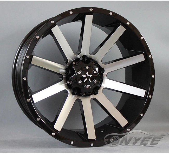 картинка Новые диски XD818 R20 6X139,7 ET-12 J10 черный глянец + серебро магазин  StreetTuning 