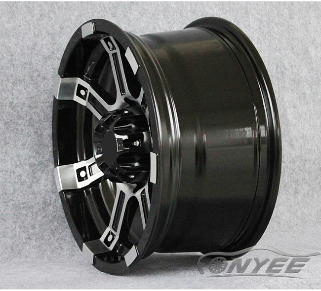 картинка Новые диски Powcan модель 10 R16 6X139,7 ET-10 J8 черный глянец + серебро магазин  StreetTuning 