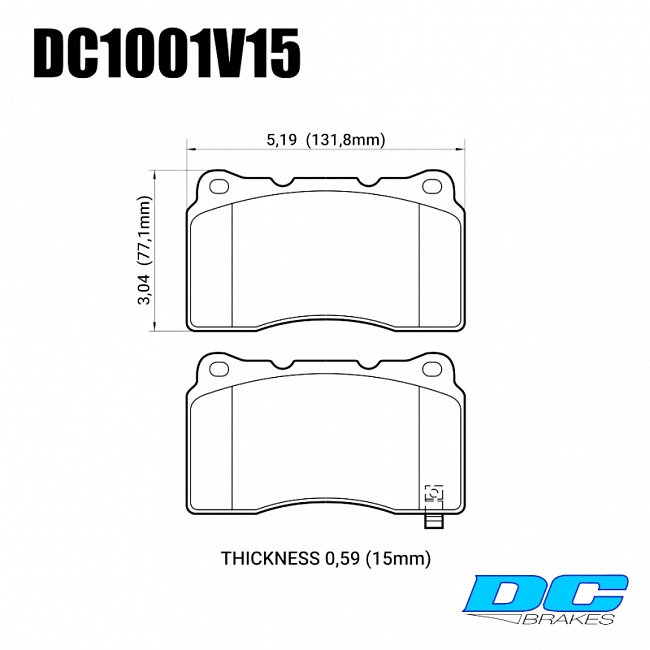картинка Колодки тормозные DC1001V15 DC brakes Street STR.S, перед MMC LANCER EVO V-X; SUBARU WRX STI магазин  StreetTuning 