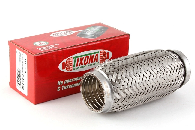 картинка Гофра глушителя Tixona (сталь 304 с внутренним металлорукавом) 45*150 магазин  StreetTuning 
