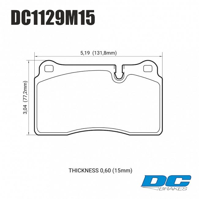 картинка Колодки тормозные DC1129M15 DC brakes Race Track, перед MMC LANCER EVO V-X; SUBARU WRX STI магазин  StreetTuning 