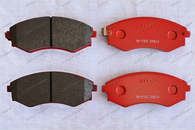 картинка Передние тормозные колодки Gerat BP-F059 (Hyundai Elantra, Lantra, Sonata/ 
Kia Magentis, Optima/
Nissan Prairie, Serena) магазин  StreetTuning 