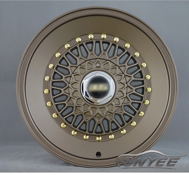 картинка Новые диски BBS RS R16 4X100/4X108 ET25 J8,5 темно золотой глянец + золотые болтики + полированная полка магазин  StreetTuning 