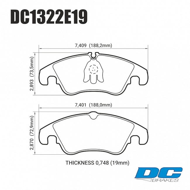 картинка Колодки тормозные DC1322E19 DC Brakes RT.2 передние AUDI A4 8K (B8); A5 8T; Q5 магазин  StreetTuning 