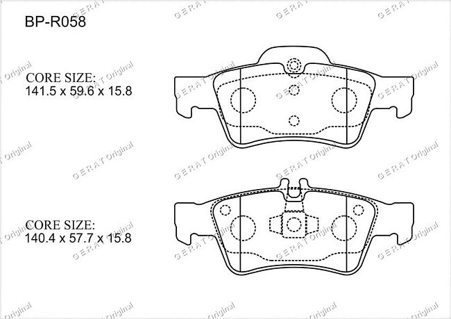 картинка Задние тормозные колодки Gerat BP-R058 (Mercedes-Benz CL-Класс, CLS-Класс, E-Класс, S-Класс, SL-Класс) магазин  StreetTuning 