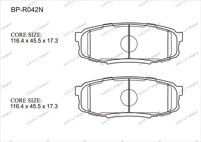 картинка Задние тормозные колодки Gerat BP-R042N (Lexus LX570/ 
Toyota Avalon, Land Cruiser, Land Cruiser Prado, Sequoia, Sienna, Tundra) магазин  StreetTuning 