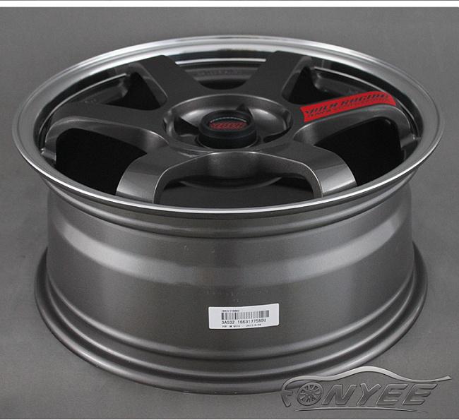 картинка Новые диски Rays TE37 R17 5X114,3 ET38 J7,5 серые глянцевые + полированная полка магазин  StreetTuning 