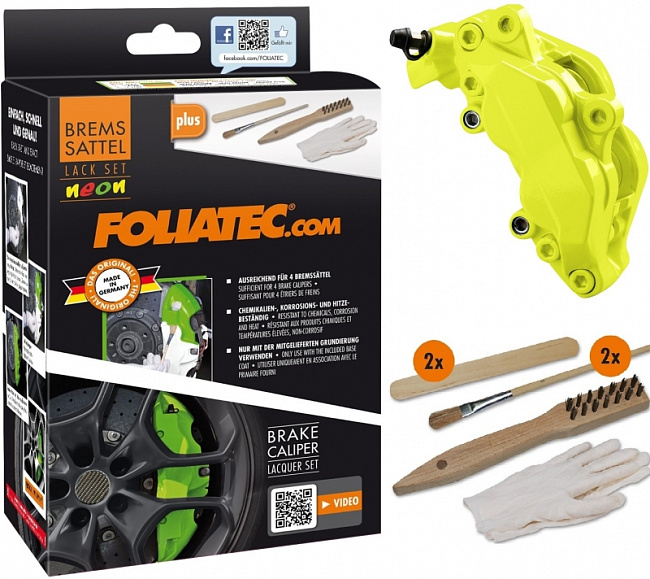 картинка Краска для суппортов FOLIATEC желтая NEON , трёхкомпонентная (2184) магазин  StreetTuning 