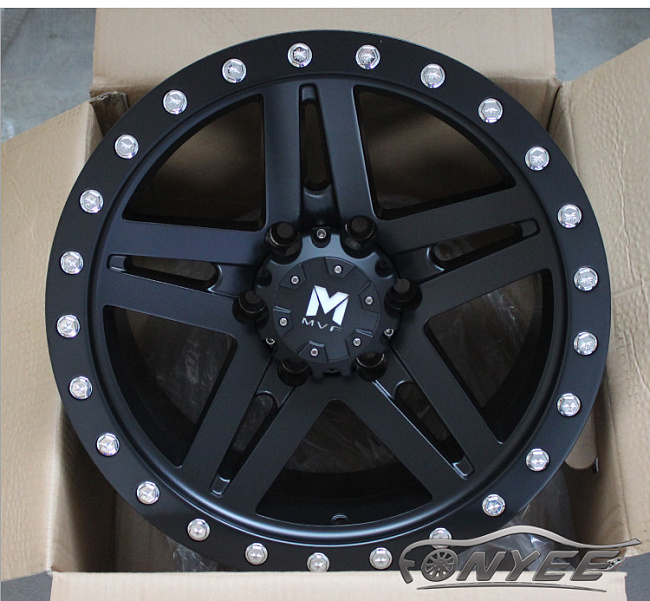 картинка Новые диски MVF-957 R17 6X139,7 ET10 J8,5 черные матовые + серебристые болтики магазин  StreetTuning 