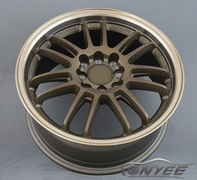 картинка Новые диски RAYS VOLK Racing RE30 R16 4X114,3/4X100 ET35 J7 бронзовые + полированная бронзовая полка магазин  StreetTuning 