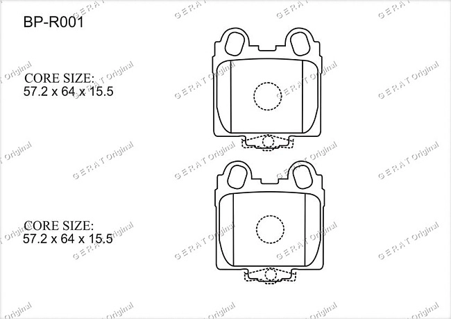 картинка Задние тормозные колодки Gerat BP-R001 (Lexus GS300, GS400, GS430, IS300, SC430/
Toyota Altezza, Aristo, Crown, Soarer, Verossa) магазин  StreetTuning 
