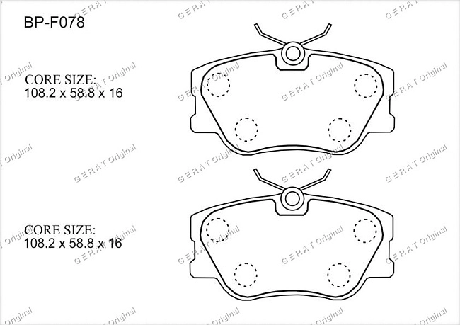 картинка Передние тормозные колодки Gerat BP-F078 (Mercedes-Benz C-Класс, E-Класс, S-Класс) магазин  StreetTuning 