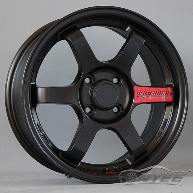 картинка Новые диски Rays TE37 R15 4X100 ET38 J6,5 черные матовые магазин  StreetTuning 