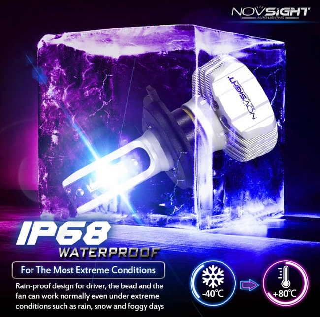 картинка Светодиодные лампы Novsight N15 цоколь H4 10000LM ближний-дальний магазин  StreetTuning 