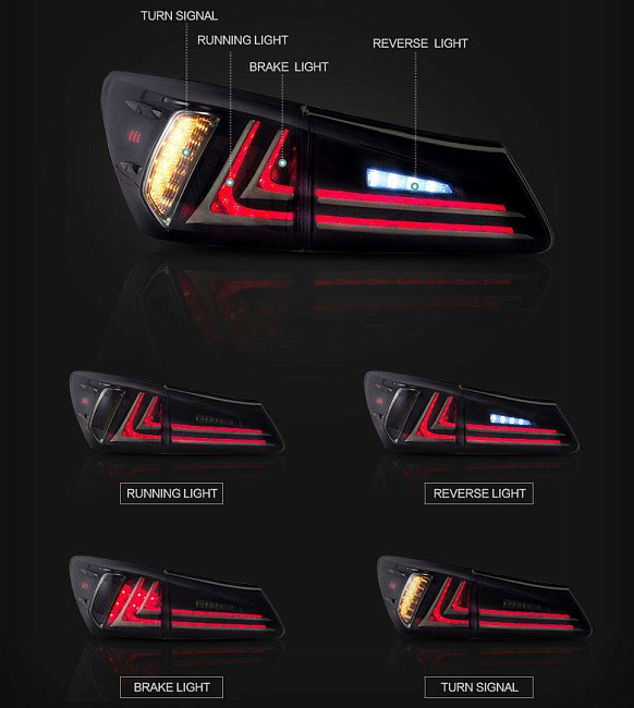 картинка Задние фары для Lexus IS250 2006-2012 г  (2 вариант) магазин  StreetTuning 