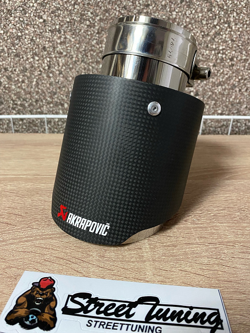 картинка Насадка на глушитель универсальная Akrapovic style 63 - 114 мм магазин  StreetTuning 