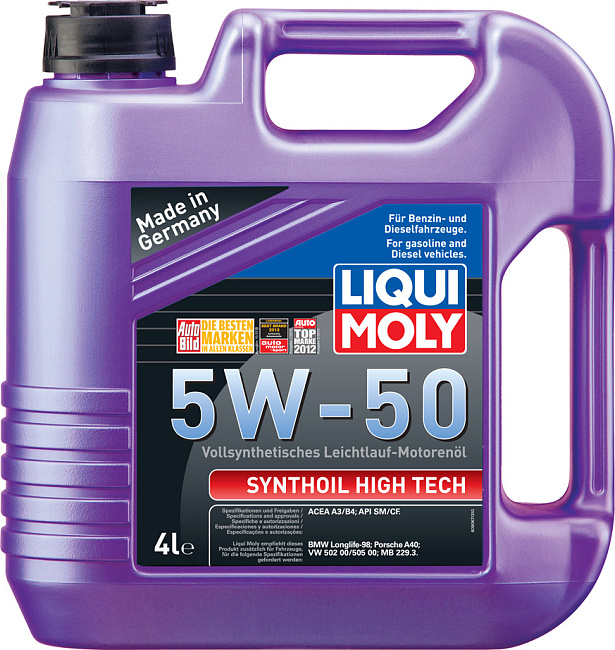картинка Синтетическое моторное масло Liqui Moly 5W-50 Synthoil High Tech - 4 л магазин  StreetTuning 
